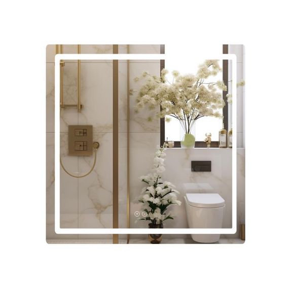 Дзеркало Qtap Mideya 800x800 з LED-підсвіткою Touch, з антизапотіванням, диммером QT2078NCF8080W