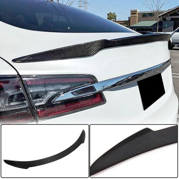 Карбоновый спойлер V5 (2012-2022) для Tesla Model S 2016- гг | Зображення 1