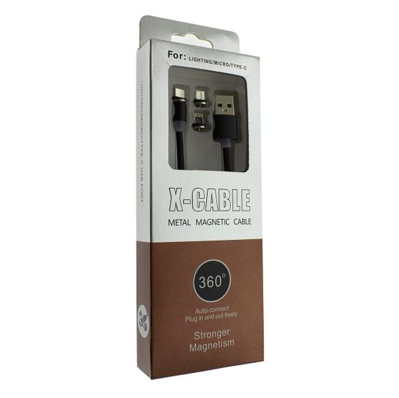 Кабель USB Магнітний 3in1 / Lightning / micro-USB / type-C