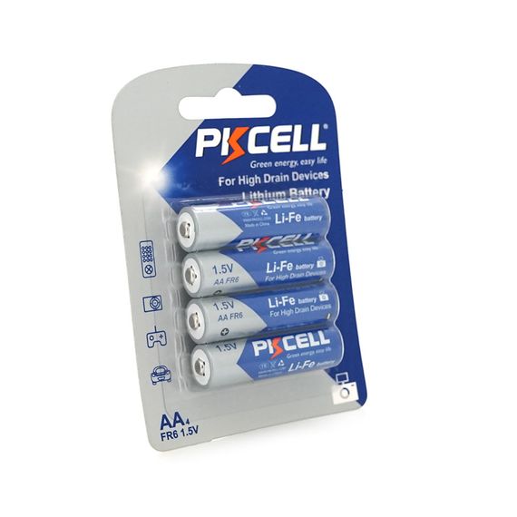 Батарейка літієва PKCELL LiFe 1.5V AA/FR6, 4 шт у блістері