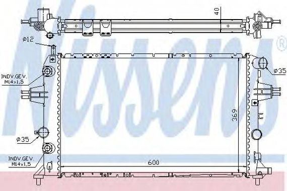 Радіатор охолодження OPEL ASTRA G (98-) 2.0 TD (вир-во Nissens) NISSENS 63003A на OPEL ASTRA G универсал (F35_)