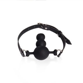 Кляп силіконовий Art of Sex - Balls, екошкіра, чорний Sex Aura