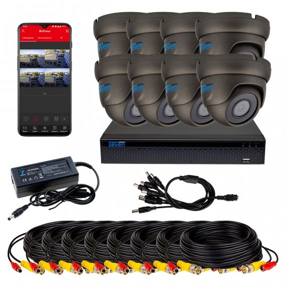 Комплект видеонаблюдения SEVEN KS-7618OW-5MP 8 камер 5Мр | Зображення 7