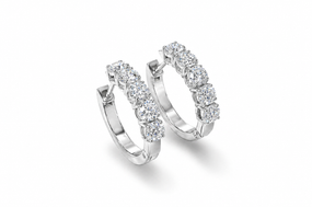 Серьги из белого золота с бриллиантами S-0393