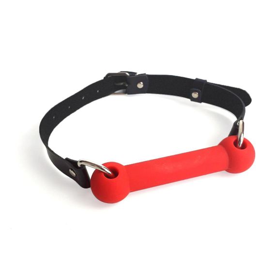 Кляп-палиця на ременях Art of Sex – Gag Stick Silicon, червоний, натуральна шкіра Sex Aura | Зображення 1