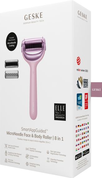 Електронний ролер для обличчя та тіла з мікроголками GESKE MicroNeedle Face&Body Roller 8в1 pink | Зображення 7