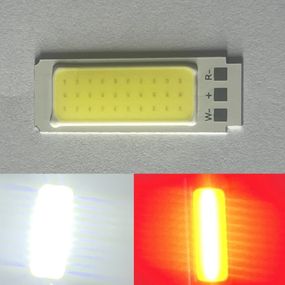 Модуль линейка COB LED HX-128 3.2В белый, красный цвет аллюминевая основа 25*14мм