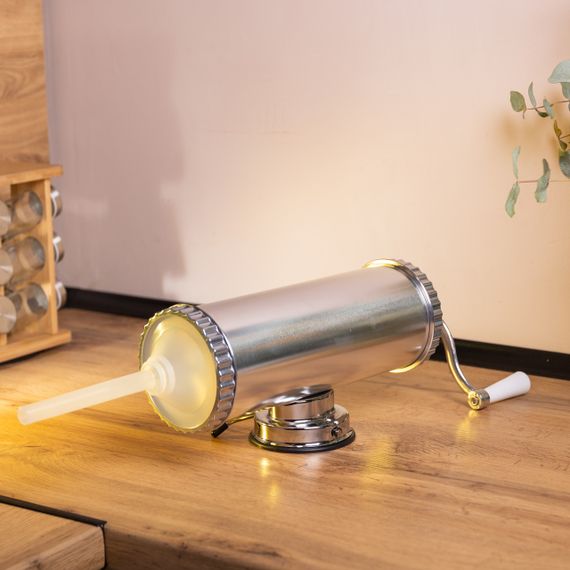 Шприц для ковбаси ручний 11×30 см горизонтальний ковбасний шприц 2 л для фаршу 3 насадки 16788-2 | Зображення 8