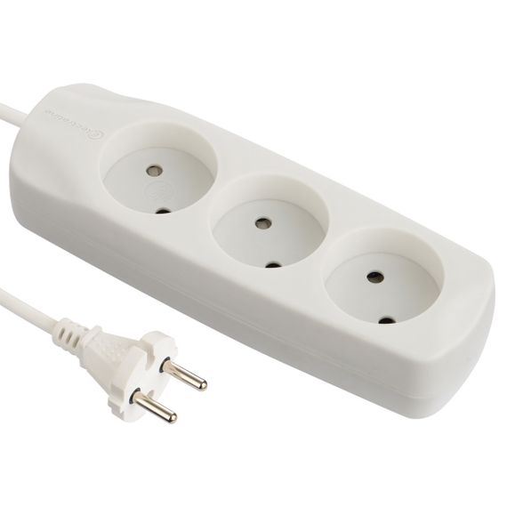 Удлинитель сетевой без заземления, 3Р, 1.5м