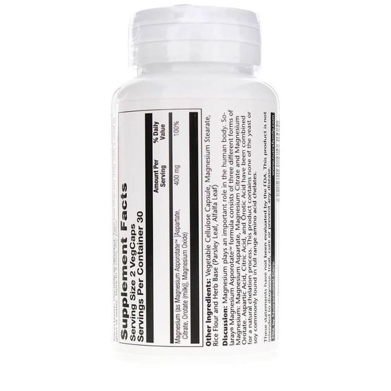 Мікроелемент Магній Solaray Magnesium Asporotate 400 mg 60 Veg Caps | Зображення 1