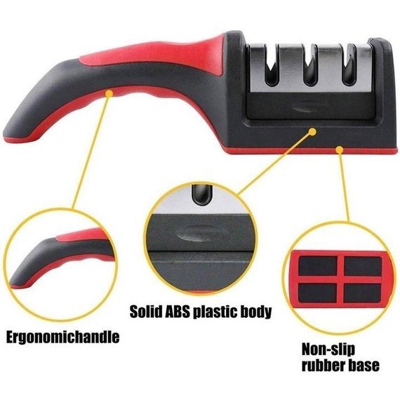 Професійна Ручна Точилка для ножів 3 рівня заточування Fast Sharpener RS-168 | Зображення 6