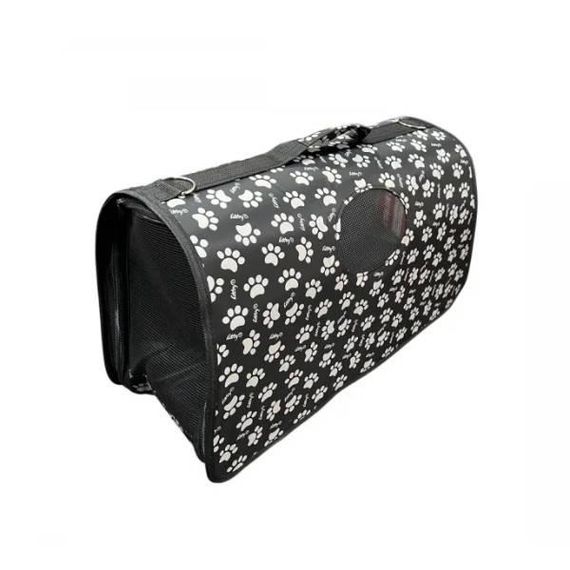 Сумка-переноска для животных большая вентилируемая 53×30 x22 For Friends STARS L Черная с белым