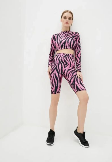 Спортивні шорти велосипедки 4Profi  з принтом "Тигреня" рожевий розмір L дайвінг 17869 | Зображення 3