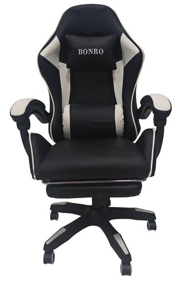 Крісло геймерське Bonro Бонро B-945 біле з підставкою для ніг (42401106) | Зображення 6