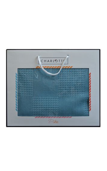 Вафельная простыня-покрывало Ugurlu 200х240 см. Charlotte бирюзовая | Зображення 5