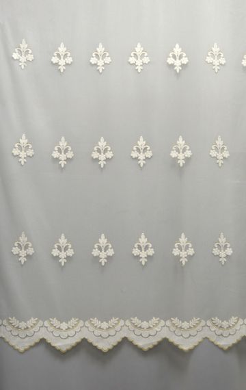Тюль сетка с вышивкой 2508 кремовый | Зображення 1