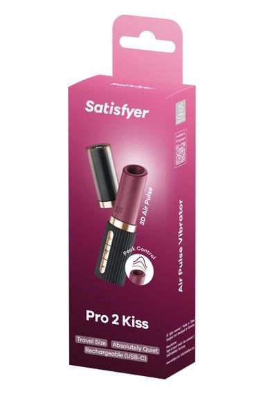 Вібратор у формі помади Satisfyer Pro 2 Kiss з вакуумною стимуляцією, червоний Sex Aura | Зображення 6