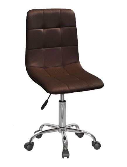 Стілець робочий із регулюванням висоти Tom CH-Office D-530, на хромованій хрестовині з колесами Ø530 мм велюр темно-коричневий UC-910 | Зображення 3