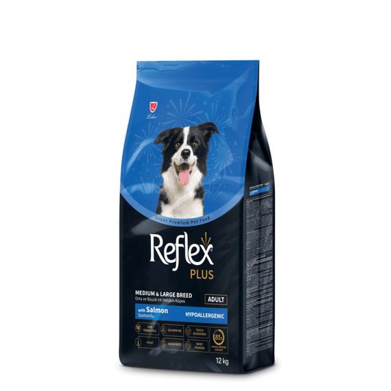 Сухой корм с лососем для собак средних и крупных пород Reflex Plus Medium & Large Breed Salmon, 12 кг