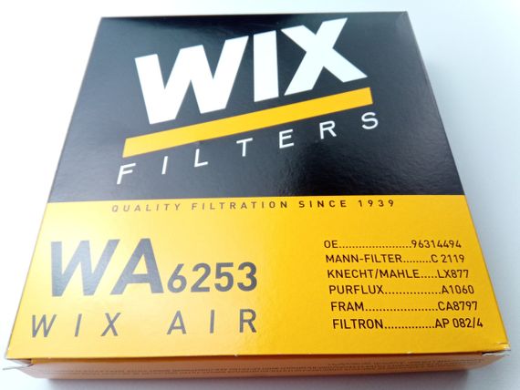 Фільтр повітряний Matiz, WIX (WA6253) (96314494) | Зображення 1