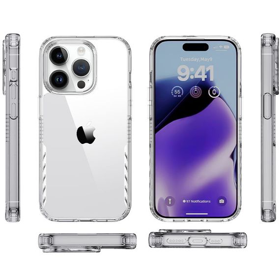 Чохол TPU+PC Multi-Color для Apple iPhone 14 Pro (6.1") Clear | Зображення 3