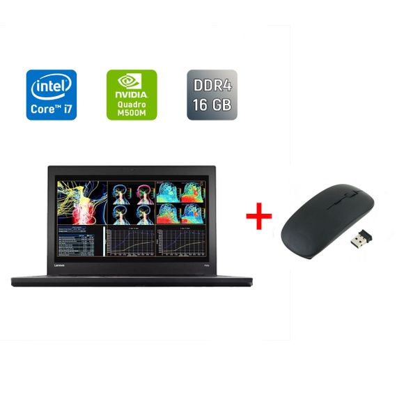 Мобільна робоча станція Lenovo ThinkPad P50s / 15.6" (1920x1080) IPS / Intel Core i7-6500U (2 (4) ядра по 2.5 - 3.1 GHz) / 16 GB DDR4 / 256 GB SSD / nVidia Quadro M500M, 2 GB DDR3, 64-bit / WebCam / Fingerprint / Windows 10 б/в + Подарунок Миша / USB