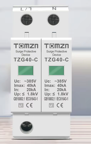 2Р АС 385V Розрядник TOMZN In:20кA/Imax:40кА