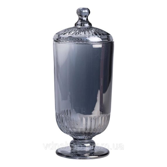 Конфетница с крышкой стеклянная Ø 10 см HP-YH-18 | Зображення 1