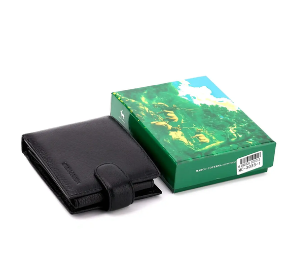 Кошелек портмоне мужской кожаный черный для карточек и документов (MC 3033) | Зображення 6
