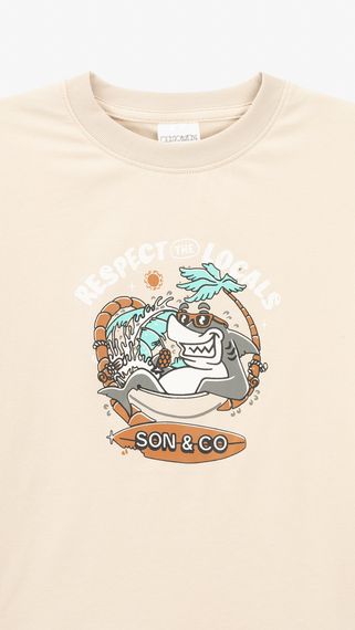 Футболка для хлопчика Dinomin 2608 92 см Бежевий shop (2000999454196) | Зображення 1