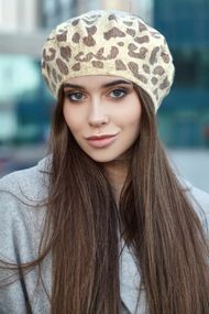 Берет «Леопард» кофейный