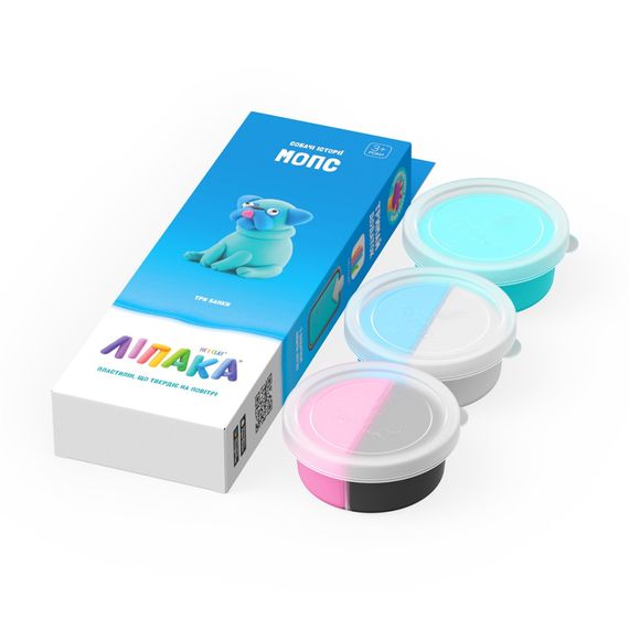 Набор самозатвердевающего пластилина Собачьи истории: Мопс ЛИПАКА 30122-UA01 | Зображення 1