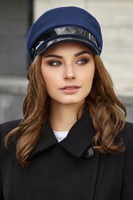 Кепи коттоновая с лаковым козырьком «Эмми» темно-синий