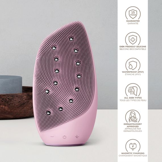 Очищувальна щітка для обличчя GESKE Sonic Thermo Facial Brush&Face-Lifter 8в1 pink | Зображення 2