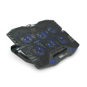 Підставка для ноутбука IceCoorel K8, 10-17", 6*70mm 1800 RPM±10%, корпус пластик+алюміній, 2xUSB2.0 + LCD, 365*297*30mm, Black, Box, Q18