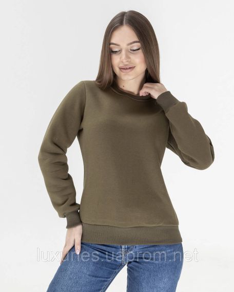 Жіночий теплий світшот, теплий зимовий світшот, модний зимовий светр — 12 кольорів на вибір Хакі