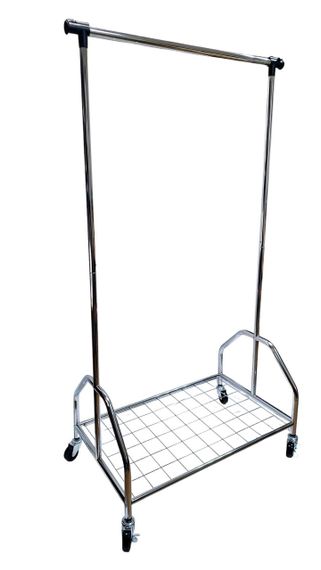 Стійка для одягу підлогова на колесах Onder Mebli 1521961 хромована вішалка для верхнього одягу | Зображення 1