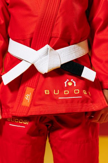 Червоне дитяче кімоно для хлопчиків, джиу-джитсу, TM BUDOGI, зріст 130 см, щільність 350 гр/м.кв. | Зображення 2