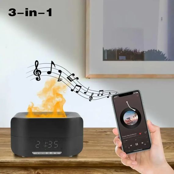 Зволожувач повітря нічник з ефектом полум'я Bluetooth колонка | Зображення 3