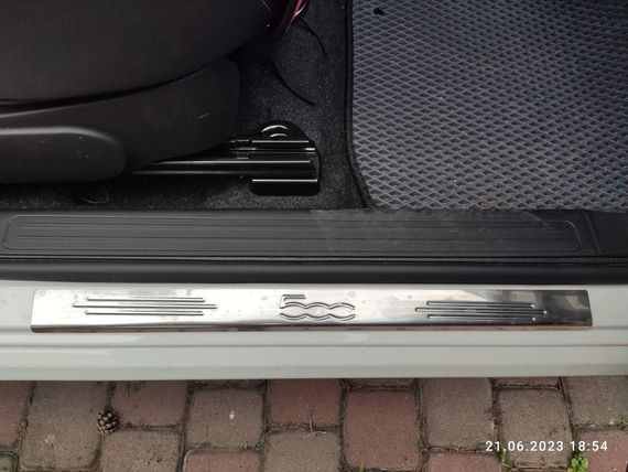 Накладки на пороги 500 (Carmos, 2 шт, нерж) для Fiat 500/500L | Зображення 2