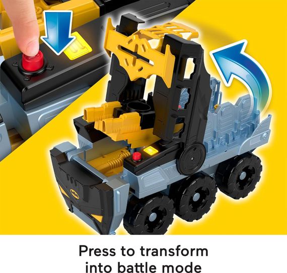 Бетмобіль-трансформер танк Бетмена зі світлом і звуками Оригінал Fisher-Price Batman Transforming Bat-Tank | Зображення 4