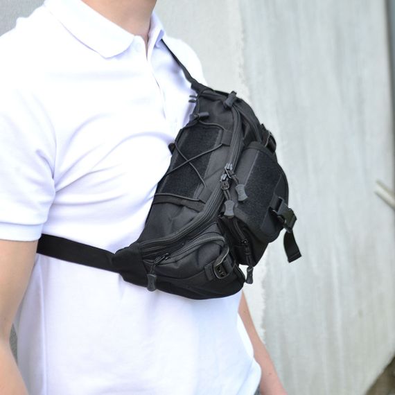 Нагрудна сумка тактична | Чорна чоловіча сумка нагрудна тактична | KA-782 Сумка ЗСУ | Зображення 1