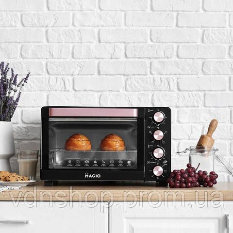 Багатофункціональна духовка піч MAGIO MG-249 33 л 1500 Вт, Багатофункціональна кухонна піч для випічки DF-37