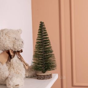 Новорічна настільна ялинка зелена Стріла 25 см на дерев'яній підставці SOK-М-12-3