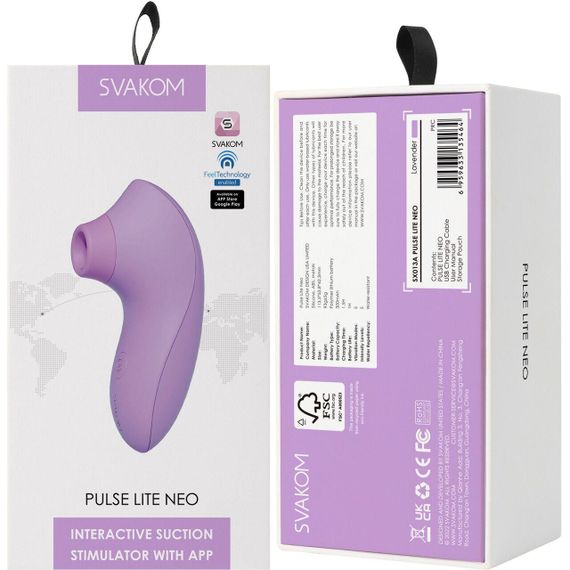 Вакуумний стимулятор Svakom Pulse Lite Neo Lavender, керується зі смартфона Sex Aura | Зображення 5