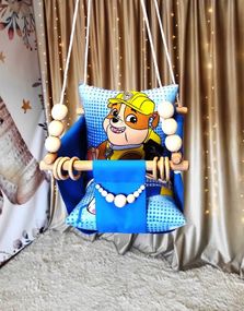 Дитяча гойдалка підвісна MasterWood з подушками Щенячий патруль Крепыш