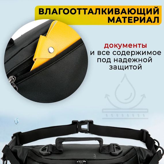 Бананка чоловіча без принту, Поясна сумка без принту підліток, Бананка для чоловіків KZ-27 | Зображення 3