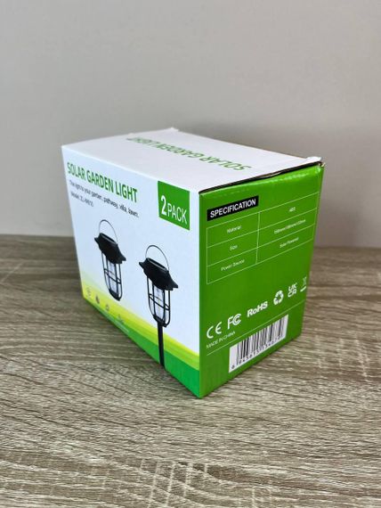 Сонячний садовий ліхтар Solar Garden Light ZL-W610 2 шт для освітлення доріжок клумб газонів Чорний | Зображення 8