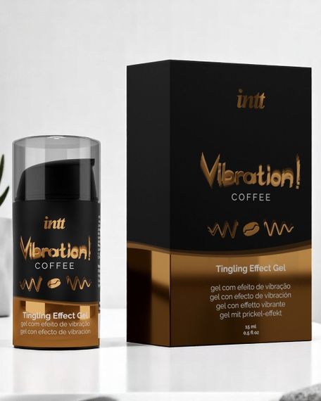 Рідкий вібратор Intt Vibration Coffee (15 мл) — густий гель із насиченим смаком кави, ефект вібрації до 30 хвилин