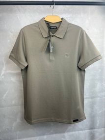 Трикотажне поло темно-бежевий Tom Ford Logo "TF" Dark Brown f686